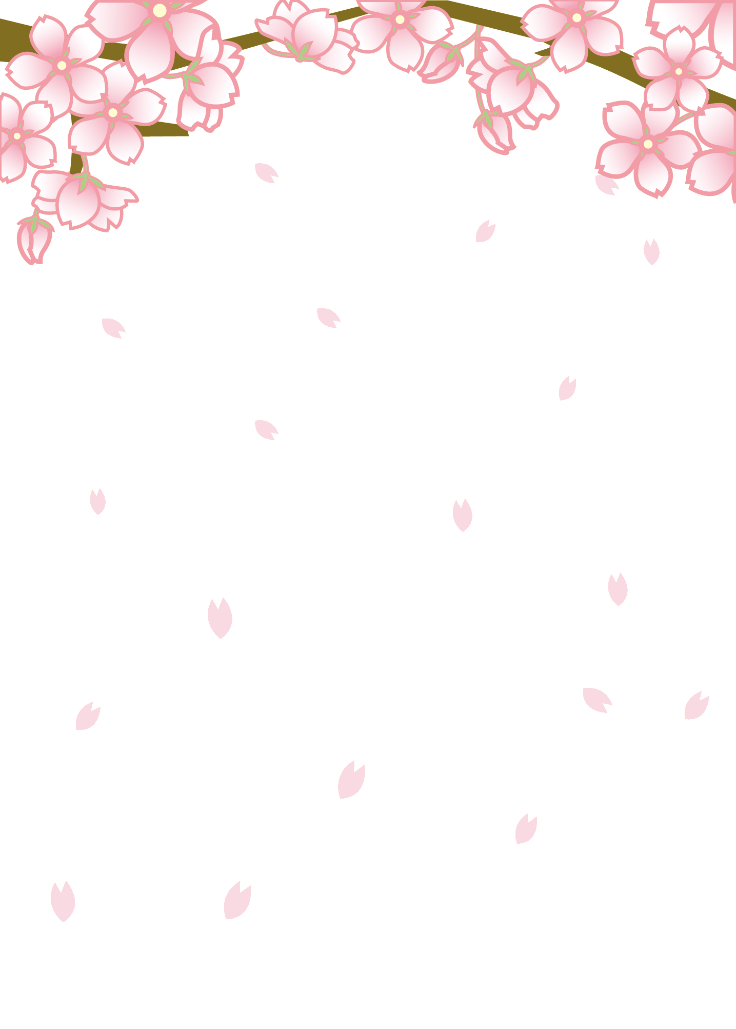 春のイラストNo.157『舞い散る桜・壁紙にも』／無料のフリー素材集【花鳥風月】