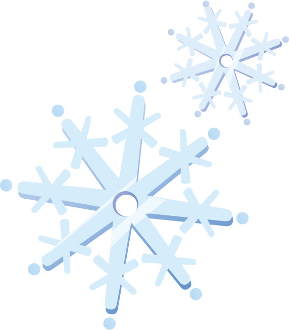 冬の画像サンプル-雪の結晶-二個