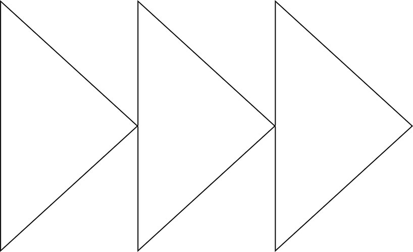 矢印イラスト素材「3連三角形」