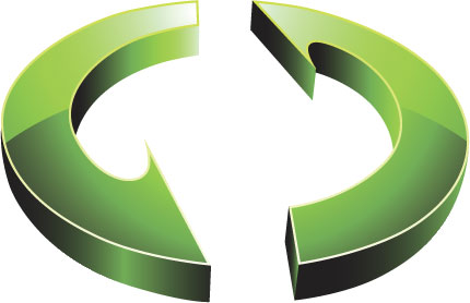 矢印イラスト サイクル 緑１ 無料のフリー素材