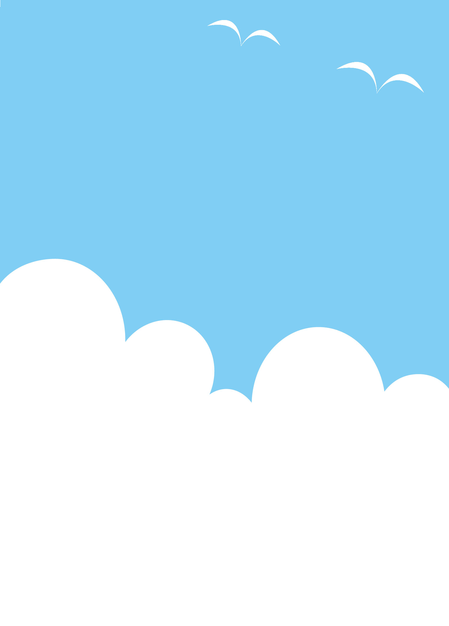 フレーム 囲い枠のイラストno 299 夏の青空 雲と鳥 無料のフリー素材集