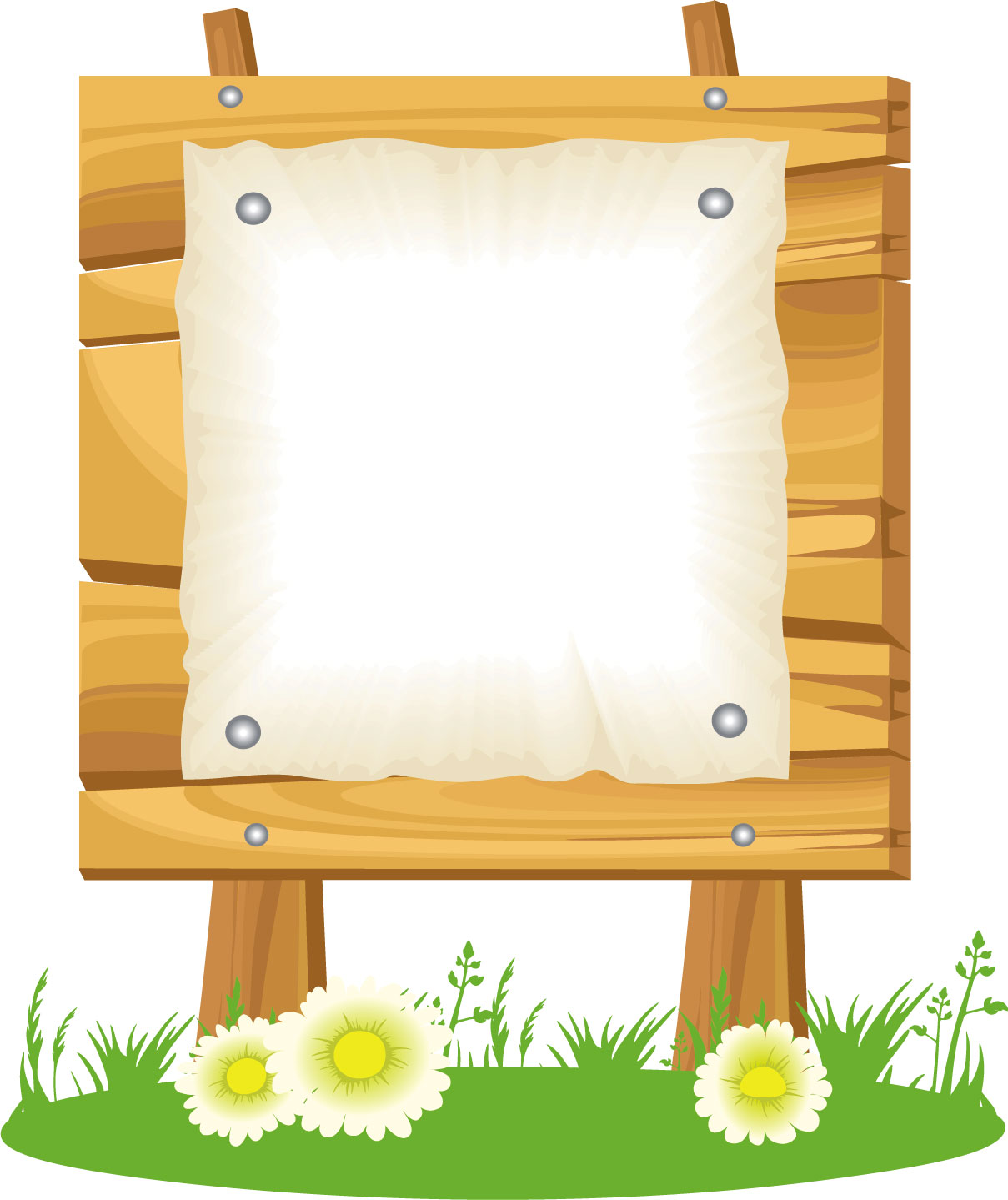 フレーム 囲い枠のイラストno 345 紙フレーム 板 白い花 無料のフリー素材集