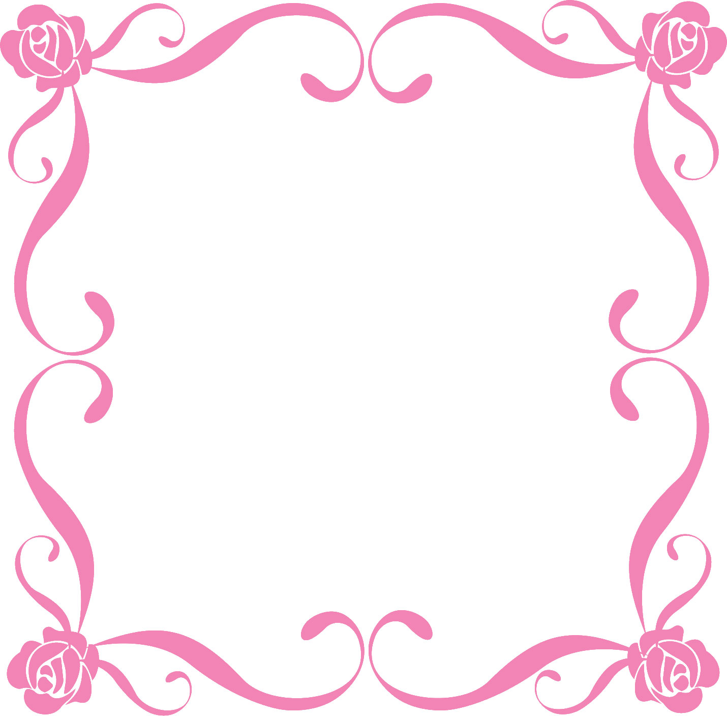 フレーム 囲い枠のイラストno 577 ピンクのバラ ポップ 無料のフリー素材集