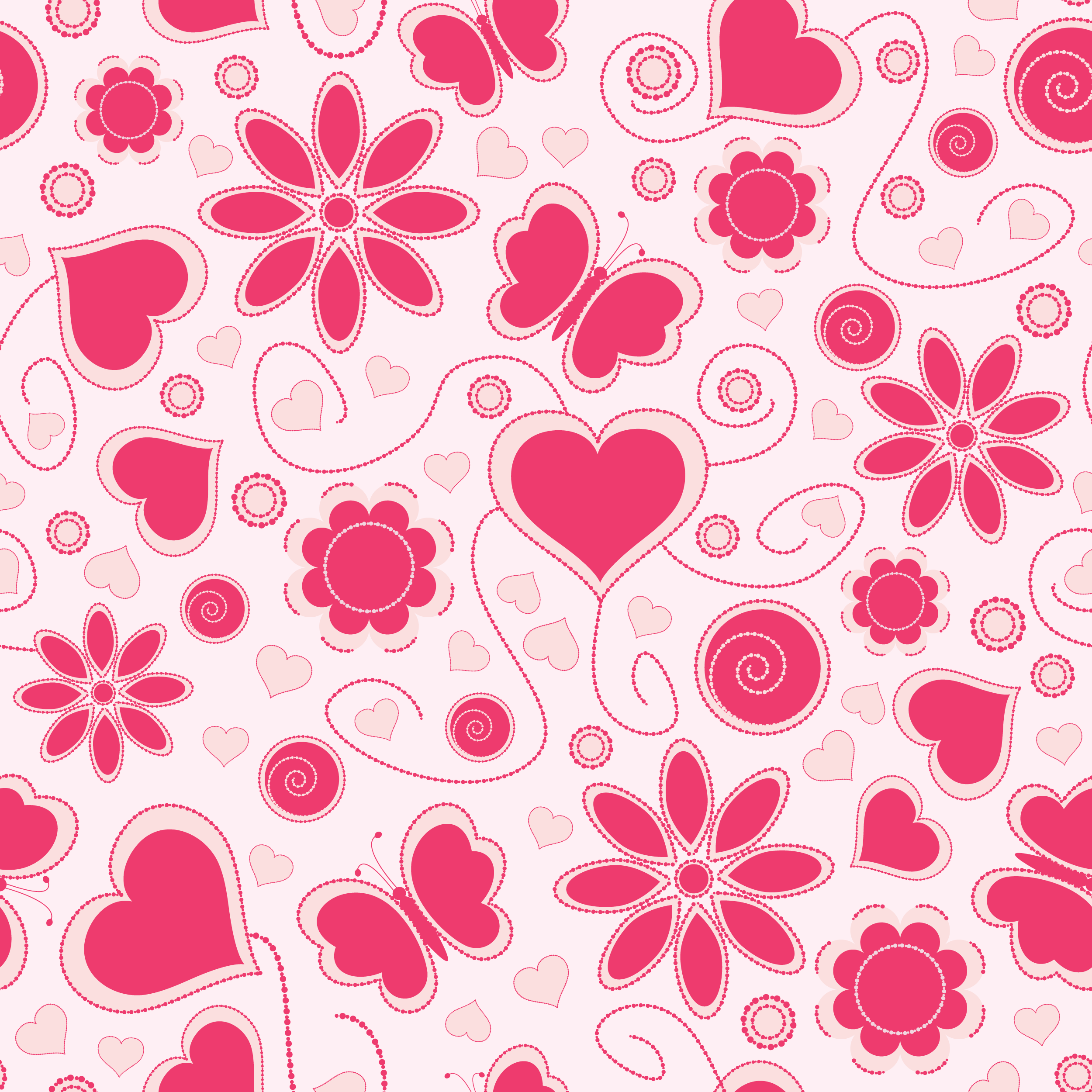 ハートデザインの壁紙 背景素材 無料画像no 001 ピンク 蝶とハート