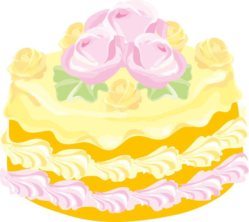 画像サンプル-バラをかたどったケーキ