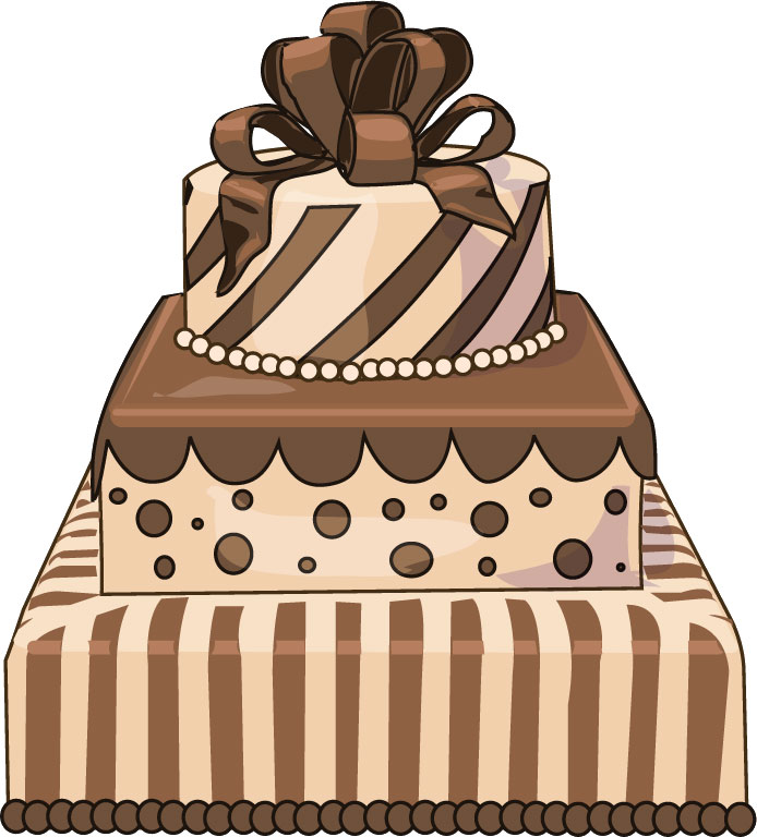 寄せ書きデザイン イラスト素材 チョコレートケーキ