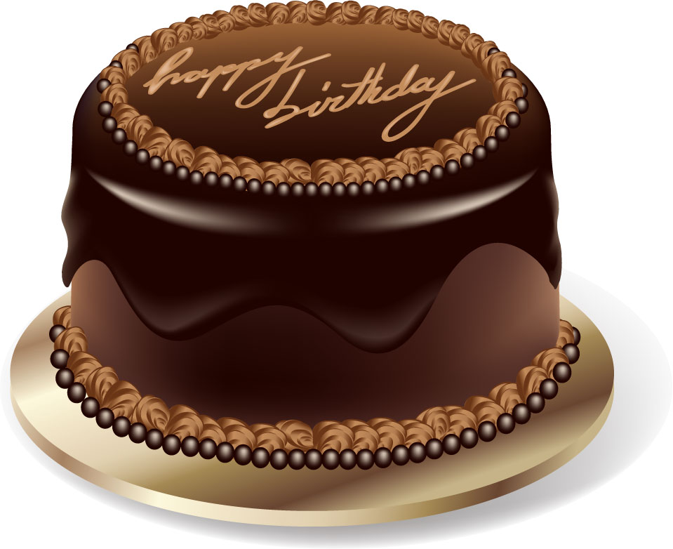 寄せ書きデザイン イラスト素材 リアルなチョコレートケーキ