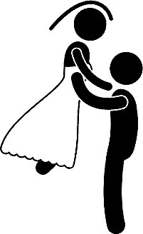寄せ書きイラスト素材「花嫁を抱きかかえて」
