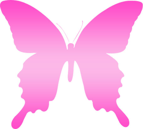 寄せ書きイラスト素材「アゲハ蝶-ピンク」