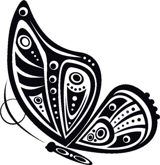 寄せ書きイラスト素材「蝶の羽模様」