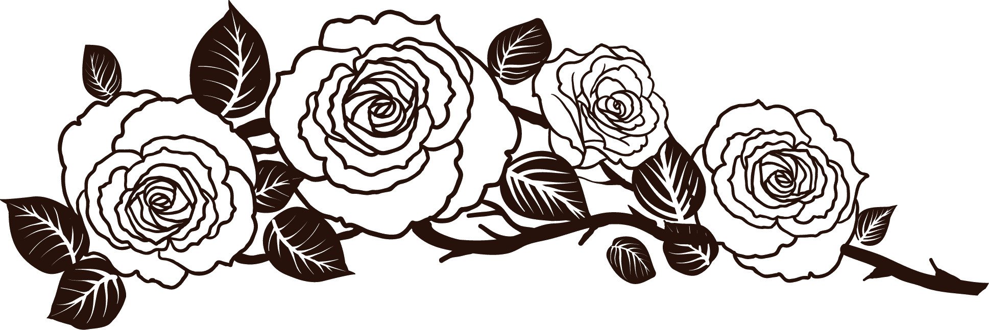 寄せ書きデザイン イラスト素材 バラの花と茨