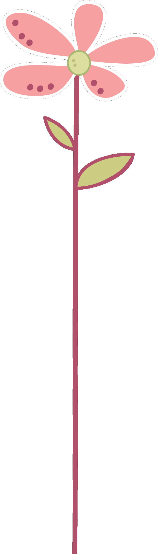 寄せ書きイラスト素材「ピンクの長い花」