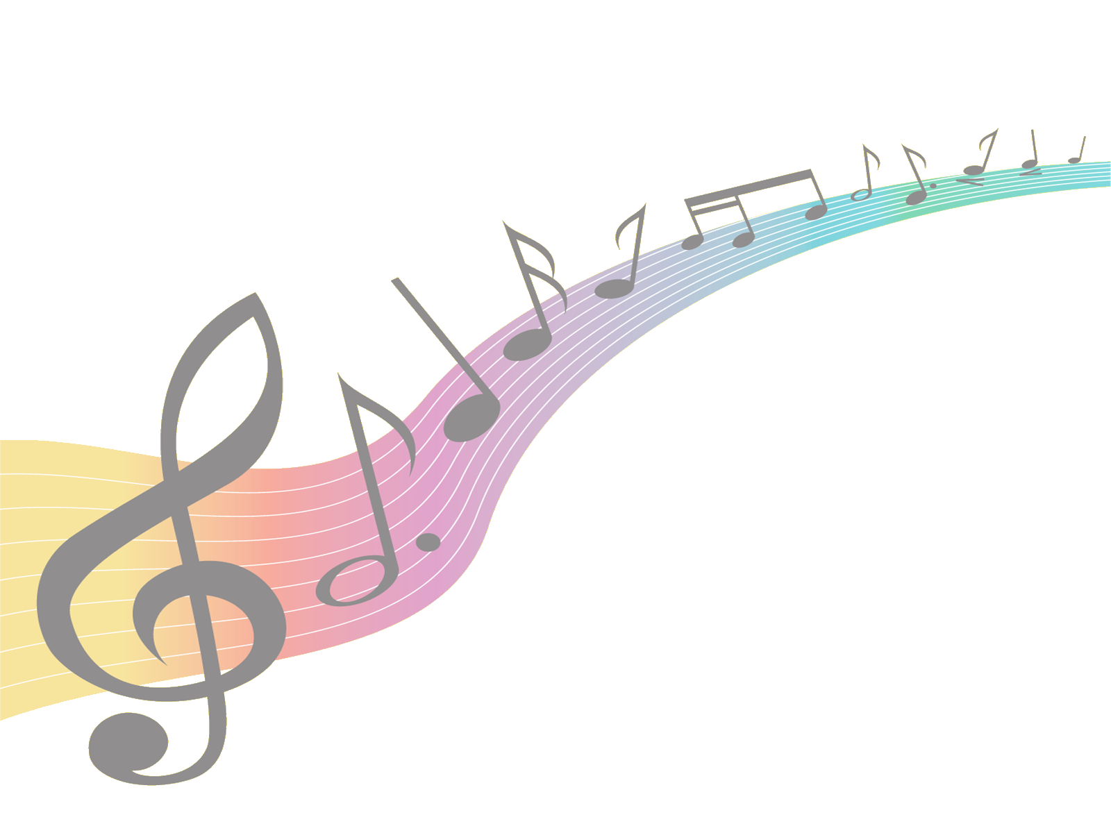音符イラスト 虹色の楽譜 無料のフリー素材