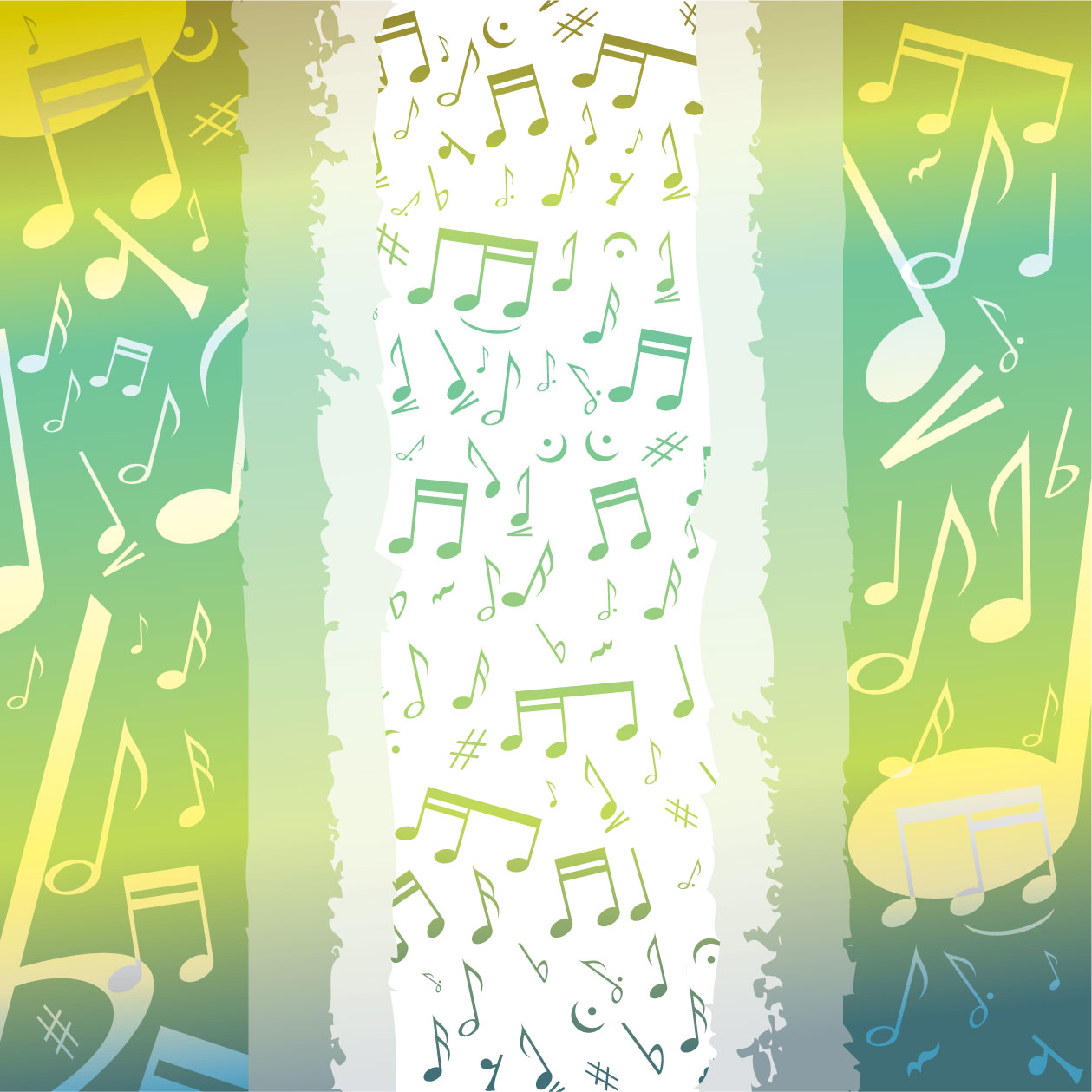 音符イラスト ポップイメージ 黄緑 無料のフリー素材
