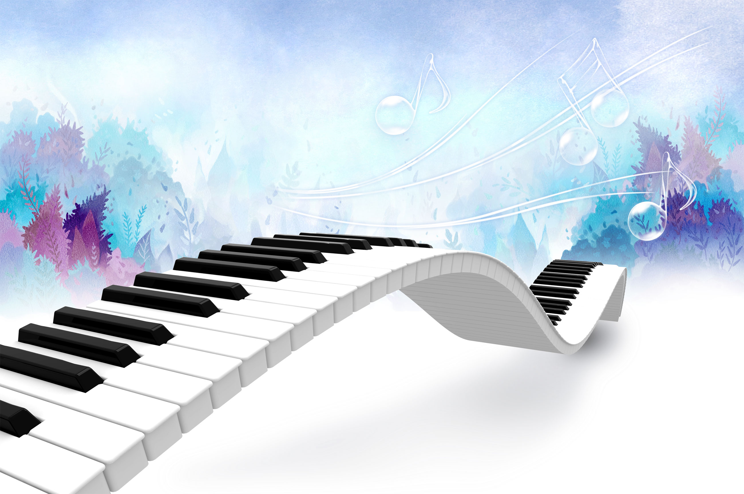 音符イラスト うねる鍵盤２ 無料のフリー素材