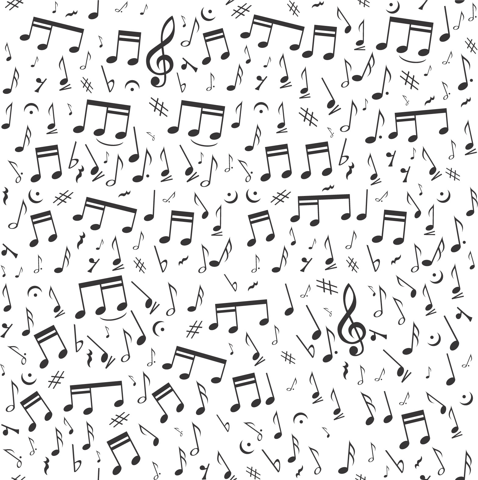 音楽・音符イラスト素材「音楽記号・音符の集まり２」