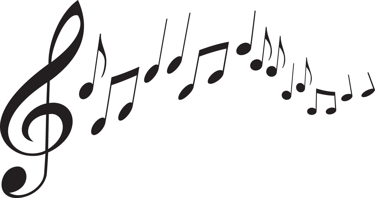 音楽・音符イラスト素材「踊るメロディ」