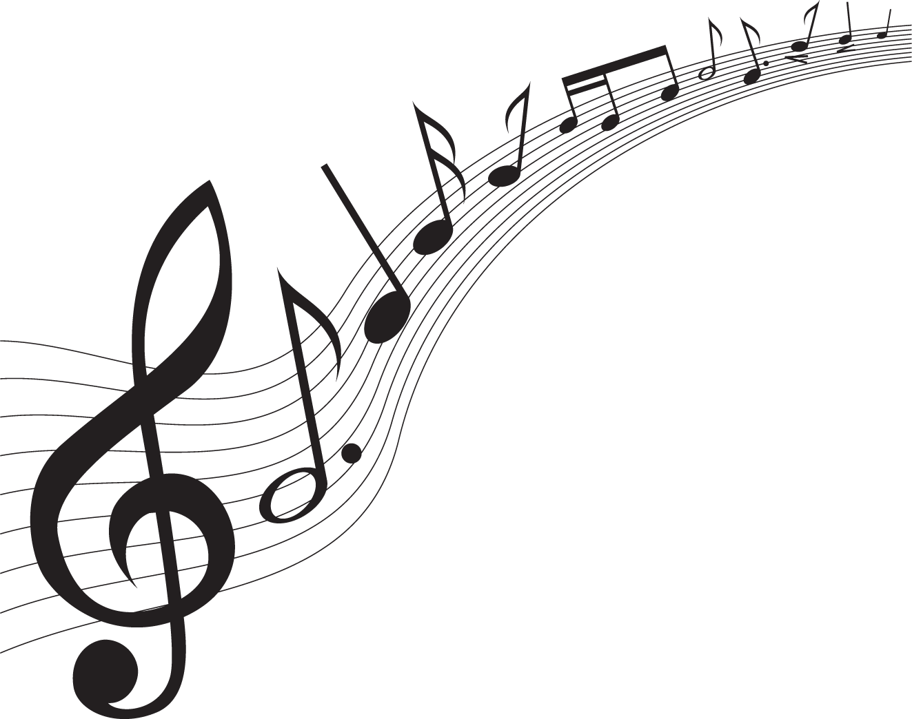 音符イラスト 流れる楽譜 無料のフリー素材