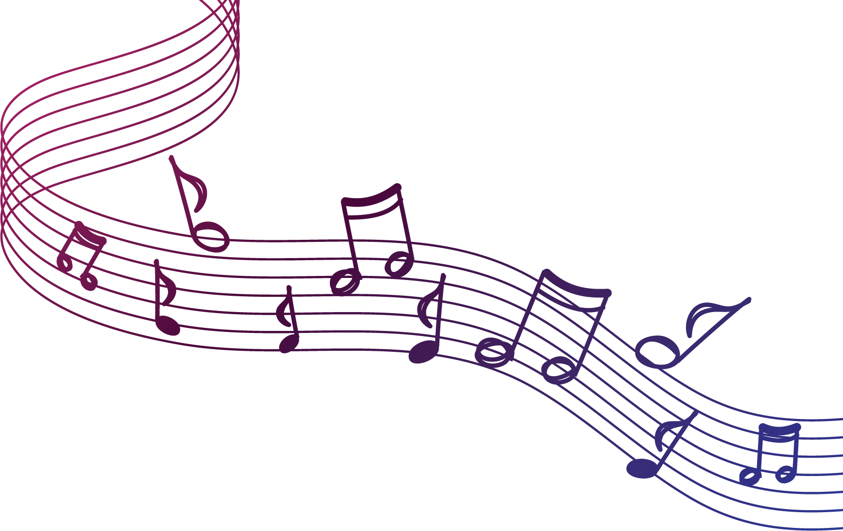 音符イラスト 手書き風の楽譜と音符 無料のフリー素材
