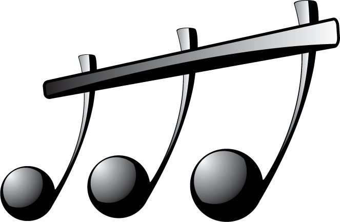 音楽・音符イラスト素材「立体的な３連符」