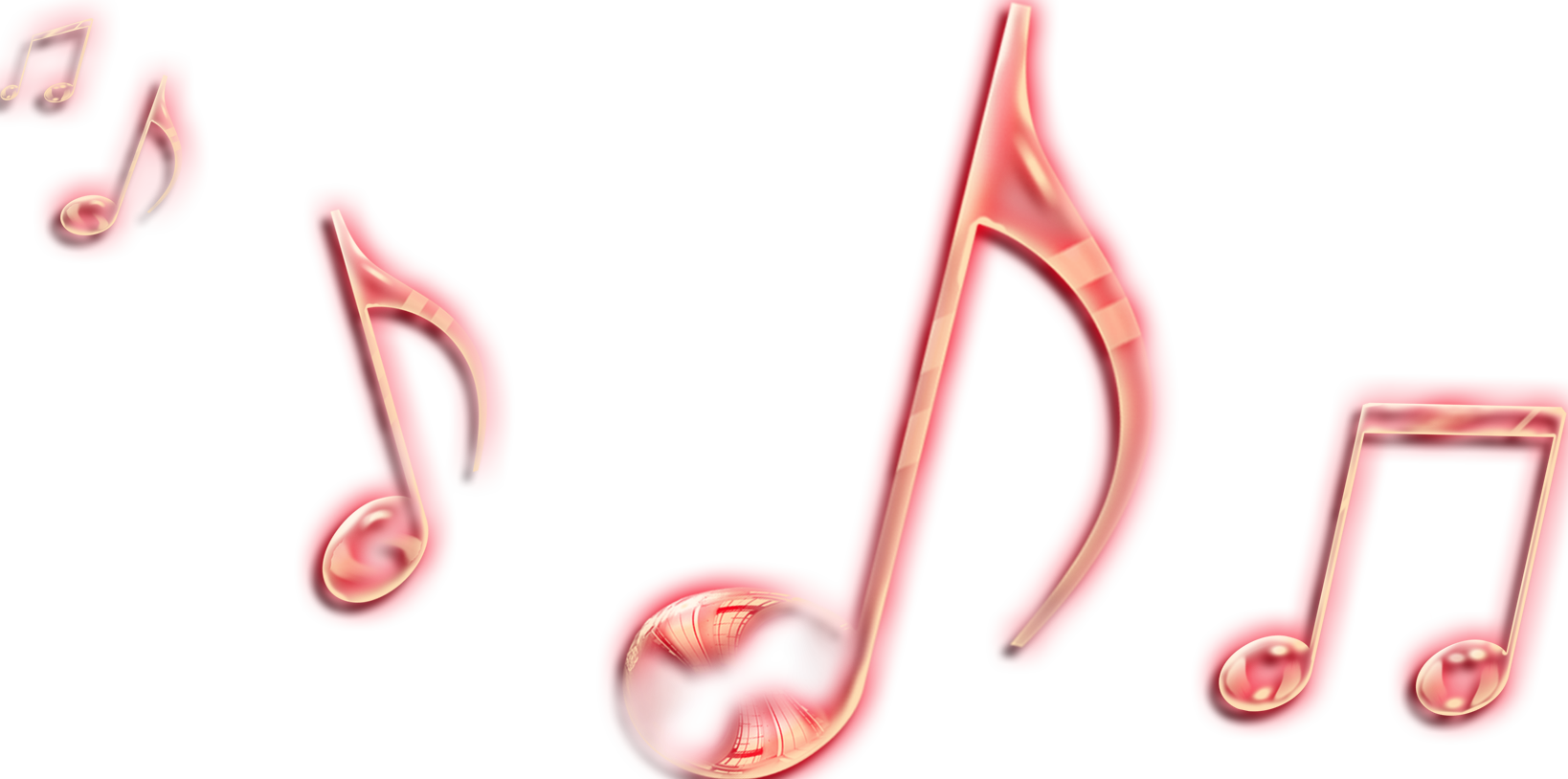 音符イラスト 赤いネオン２ 無料のフリー素材