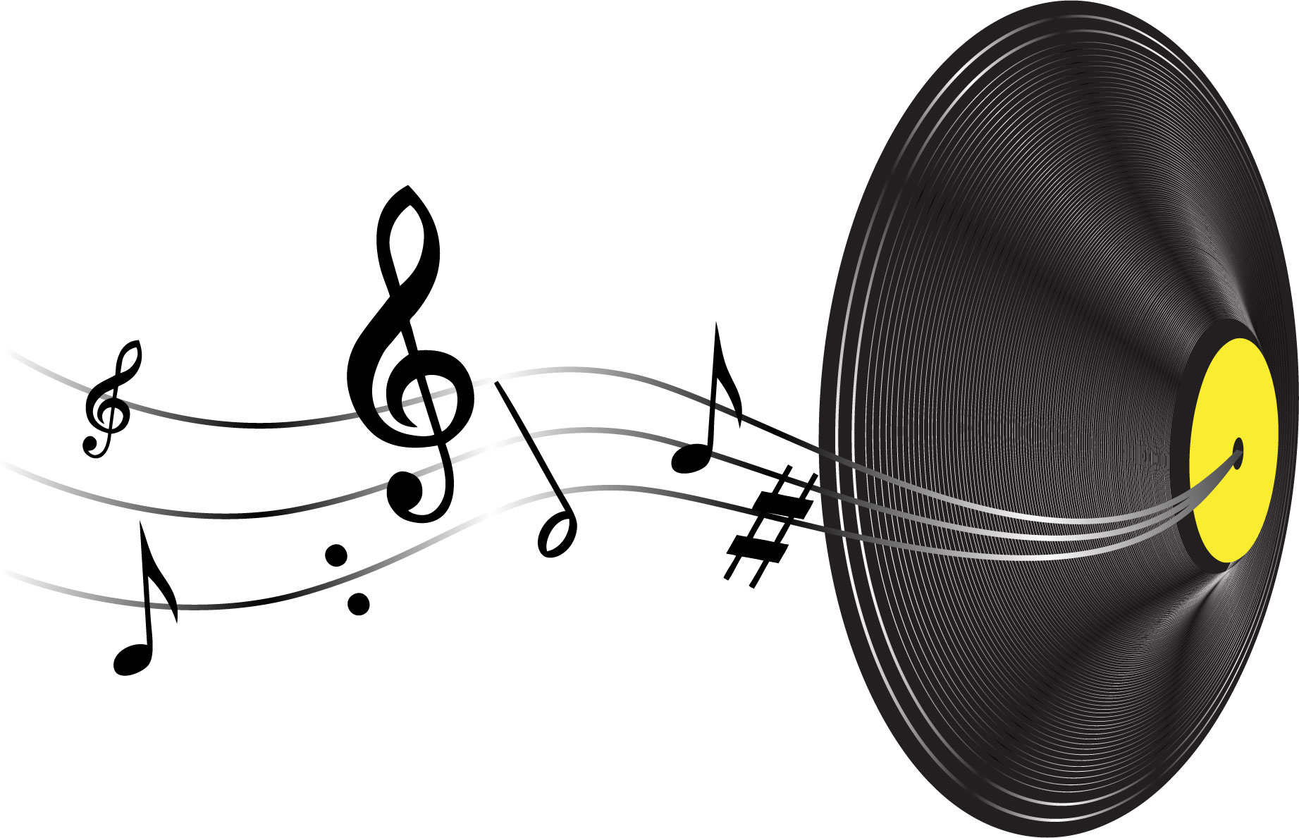 音楽・音符イラスト素材「スピーカーから流れる音楽２」
