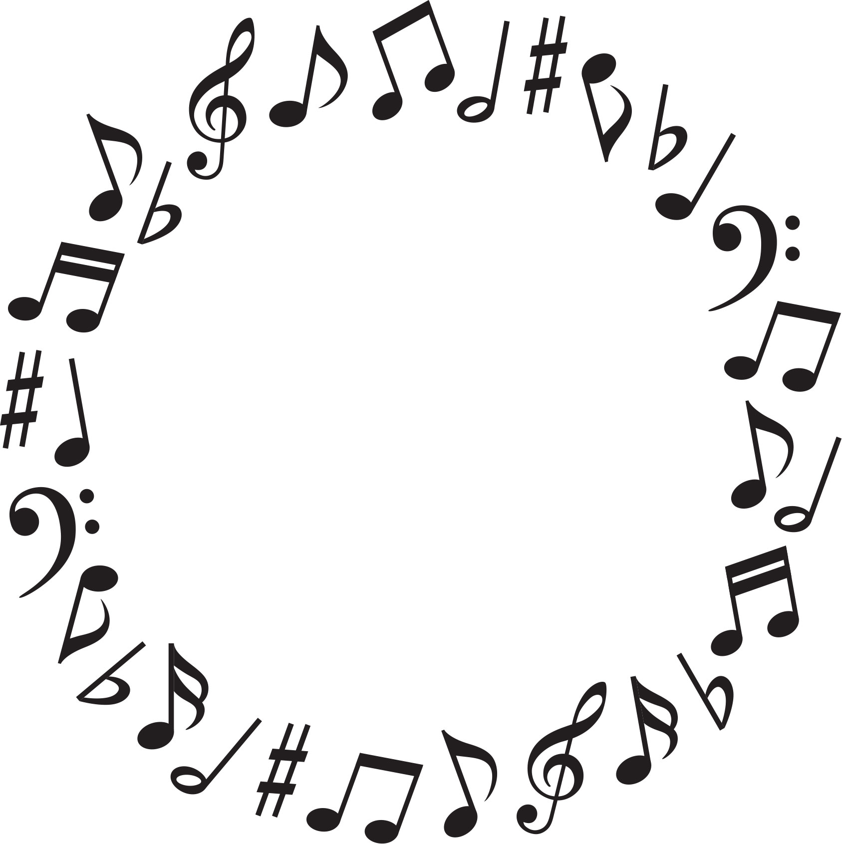 画像サンプル-円型の音符フレーム