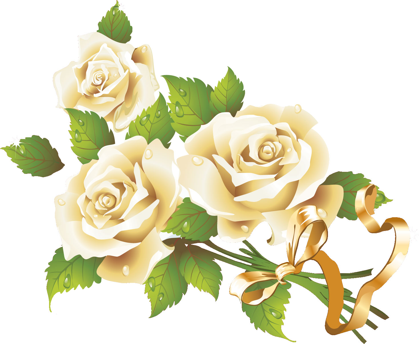 リボンのイラスト 画像 無料素材no 800 白バラ花束