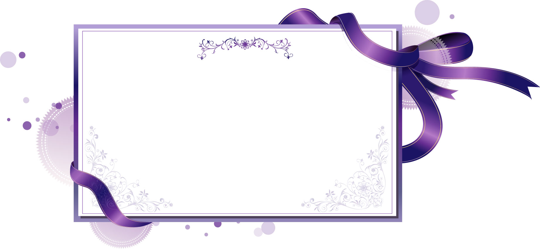 リボンの見本-紫・リボン・カード