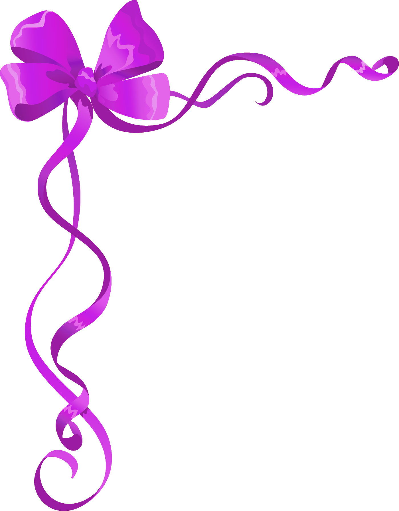 リボンのイラスト 画像 無料素材no 643 紫のコーナーリボン