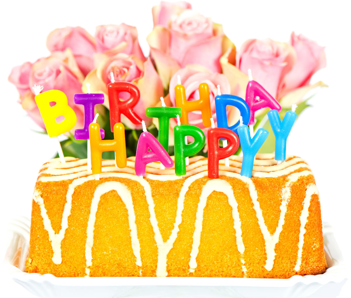 寄せ書きデザイン 文字 文章素材 Happy Birthday バラとケーキ