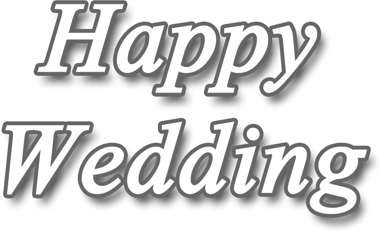 寄せ書きデザイン 文字 文章素材 Happy Wedding 立体