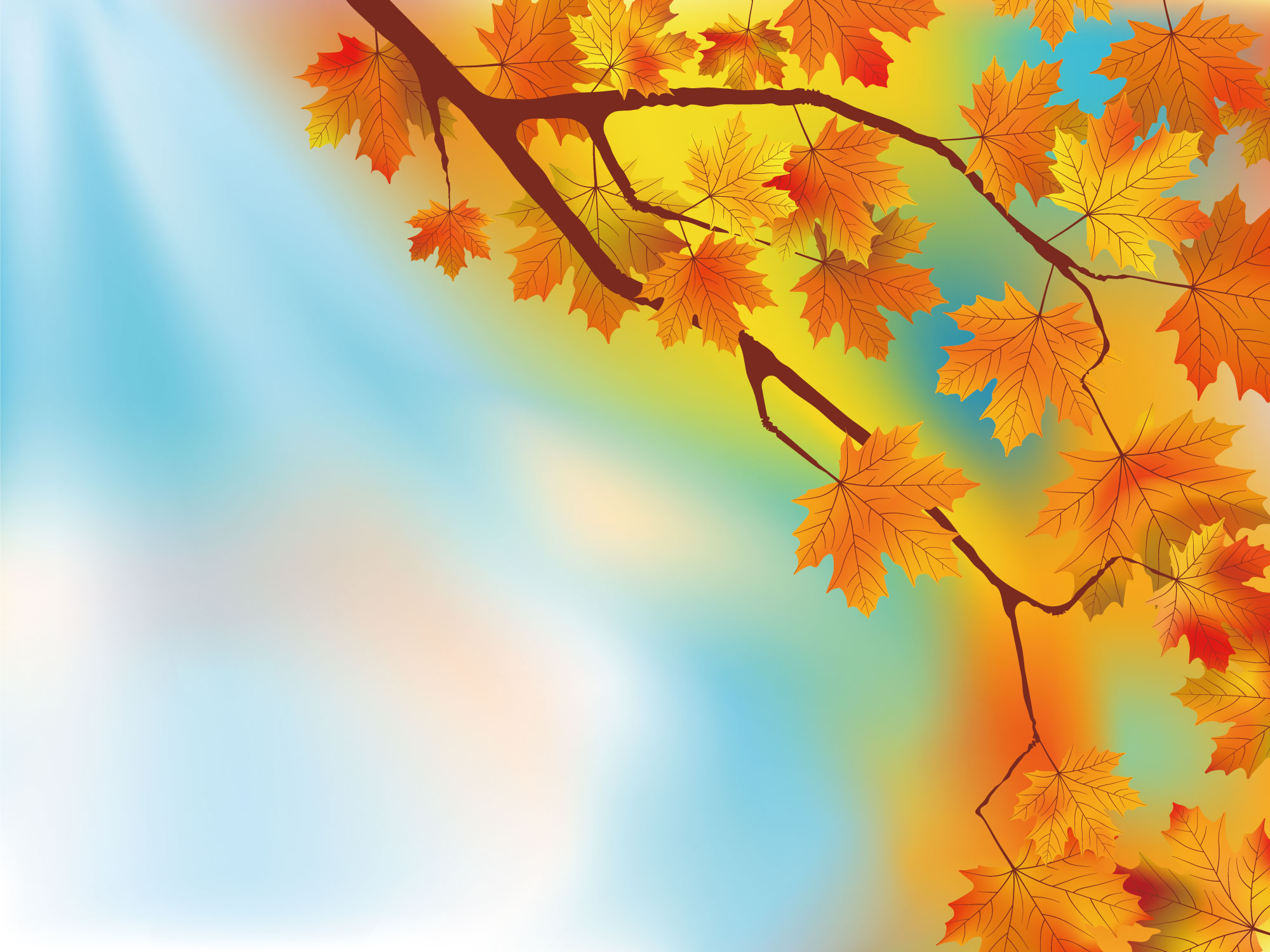 秋のイラストno 252 秋空と紅葉 無料のフリー素材集 花鳥風月