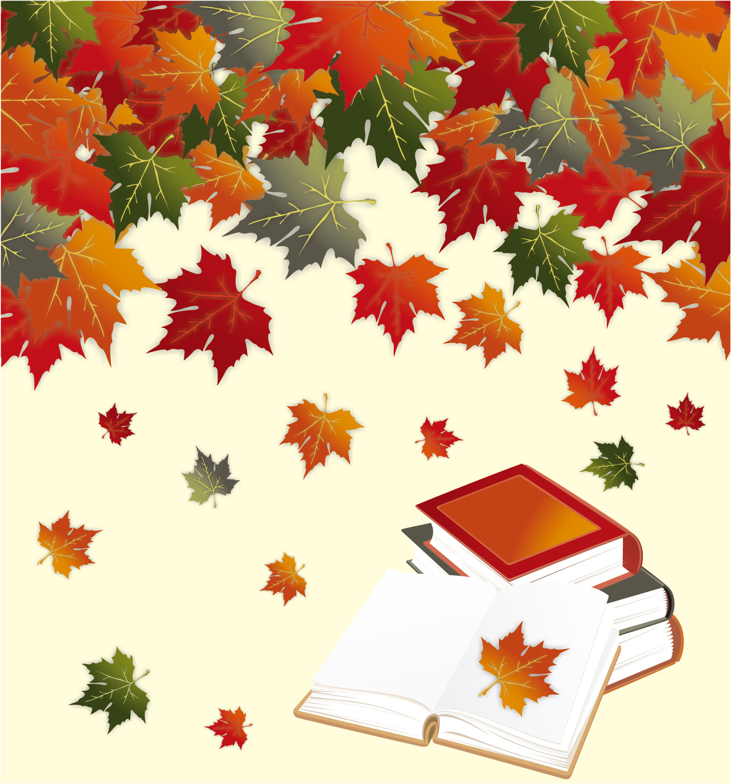 秋のイラストno 253 読書の秋 紅葉 無料のフリー素材集 花鳥風月