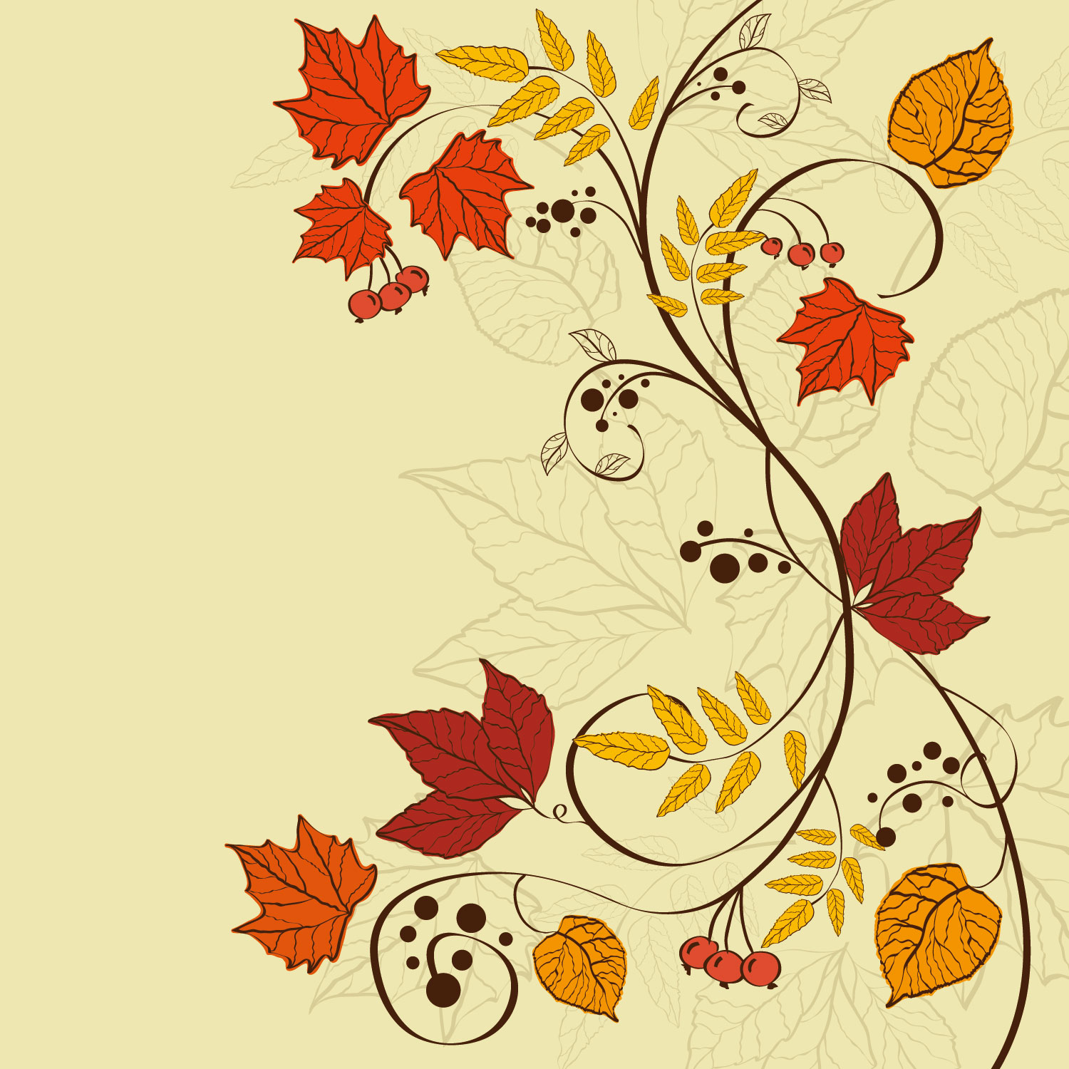 秋のイラストno 255 秋の紅葉 ポップ 無料のフリー素材集 花鳥風月