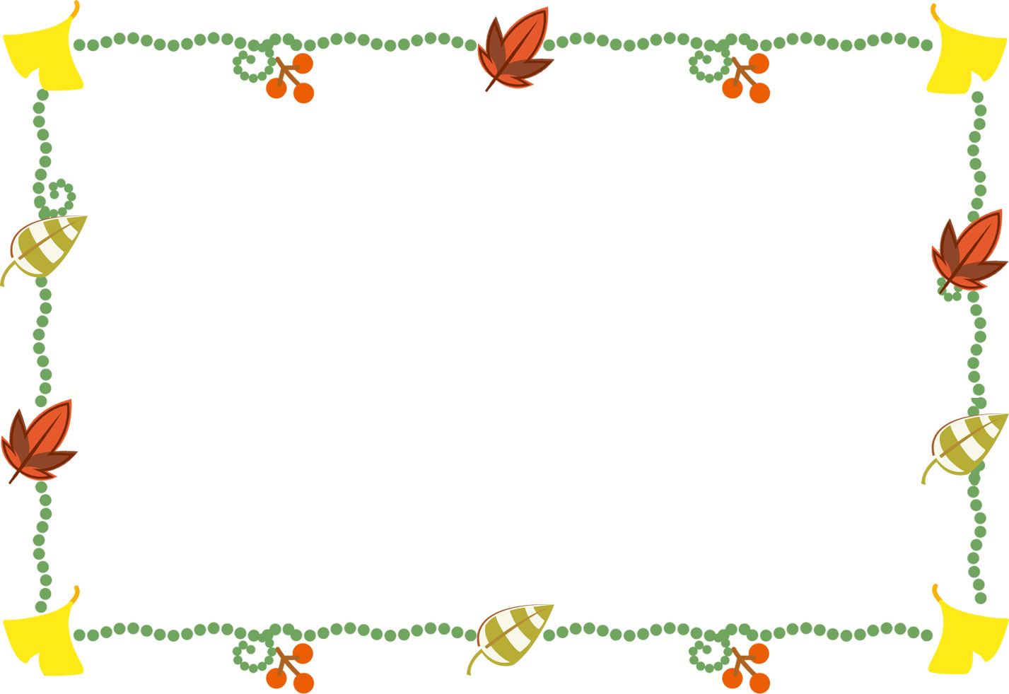 秋のイラストno 374 フレーム 葉っぱ 銀杏 無料のフリー素材集 花鳥風月