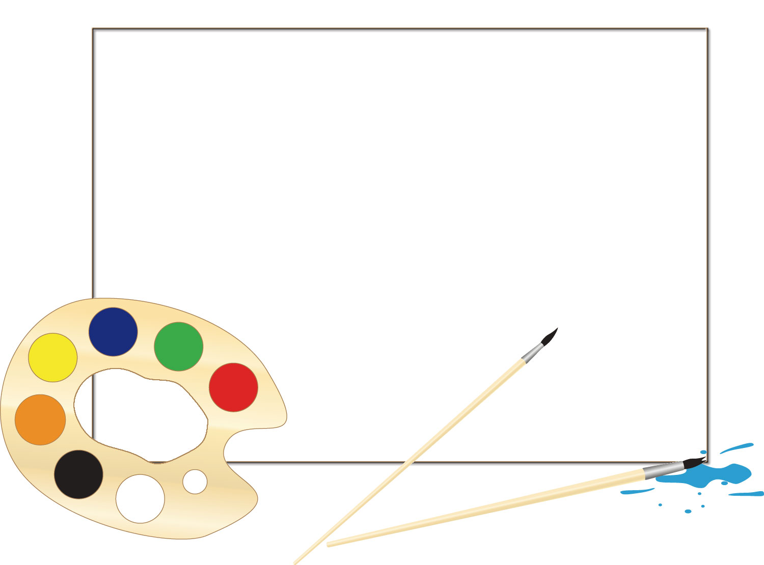 秋のイラストno 380 フレーム 絵の具と筆 無料のフリー素材集