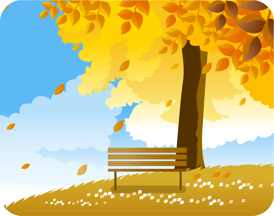 秋のイラストno 235 秋風の丘 ベンチ 無料のフリー素材集 花鳥風月