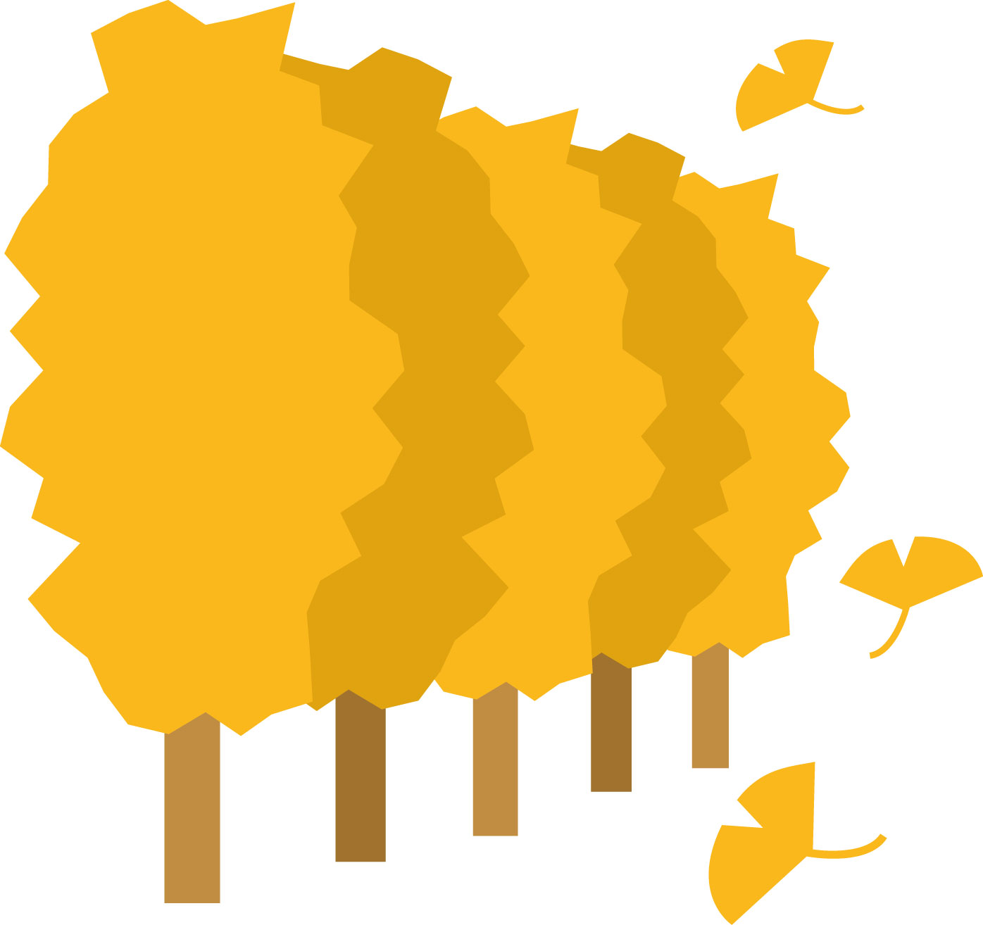 秋のイラストno 402 イチョウの木 葉 無料のフリー素材集 花鳥風月