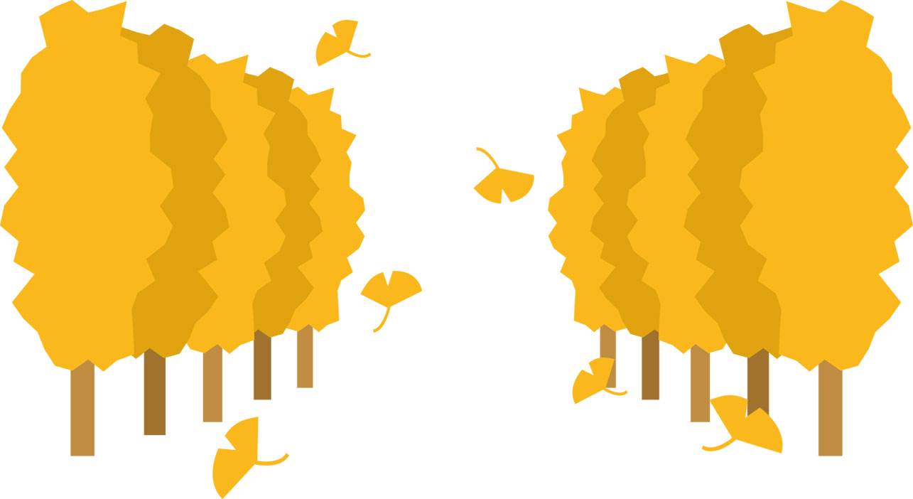 秋のイラストno 403 イチョウ並木 無料のフリー素材集 花鳥風月