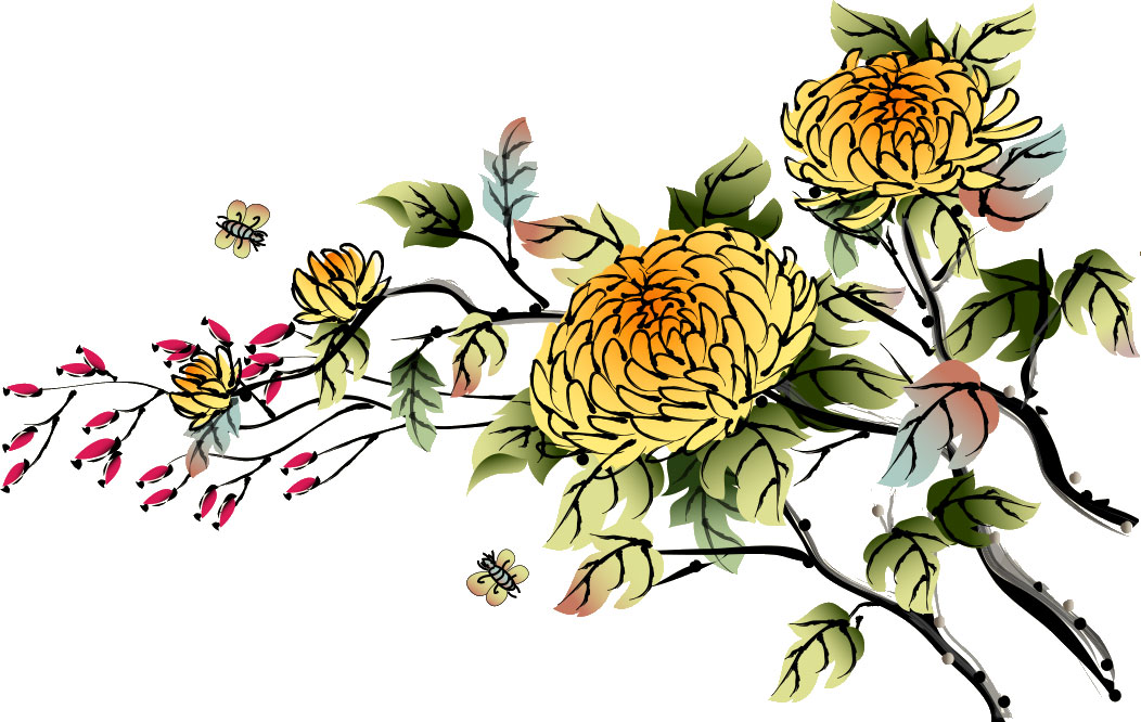 秋のイラストno 173 菊の花 手書き風 無料のフリー素材集 花鳥風月