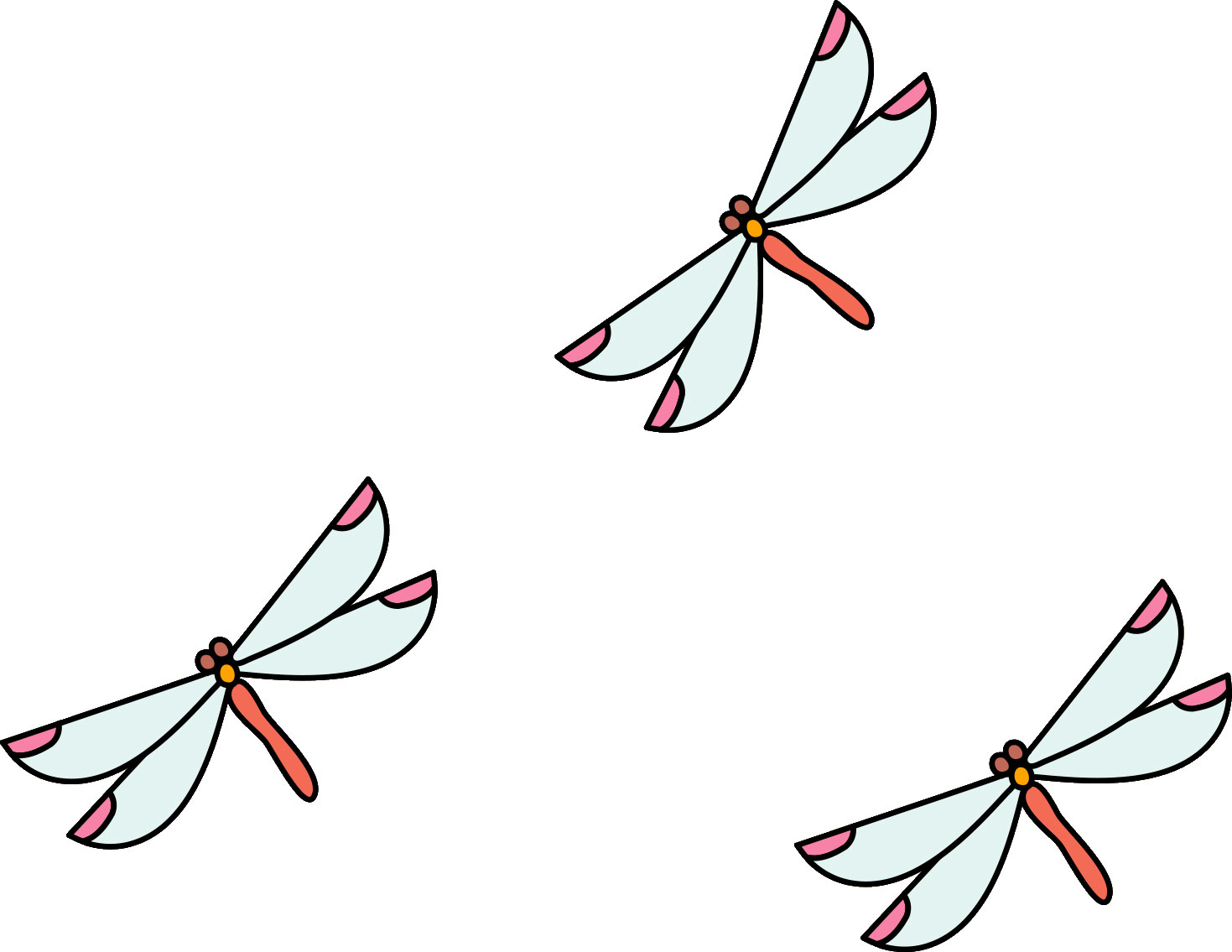 秋のイラストno 4 ３匹のトンボ 無料のフリー素材集 花鳥風月