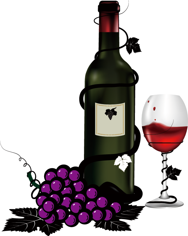 秋のイラストno 080 赤ワイン ぶどう酒 無料のフリー素材集 花鳥風月