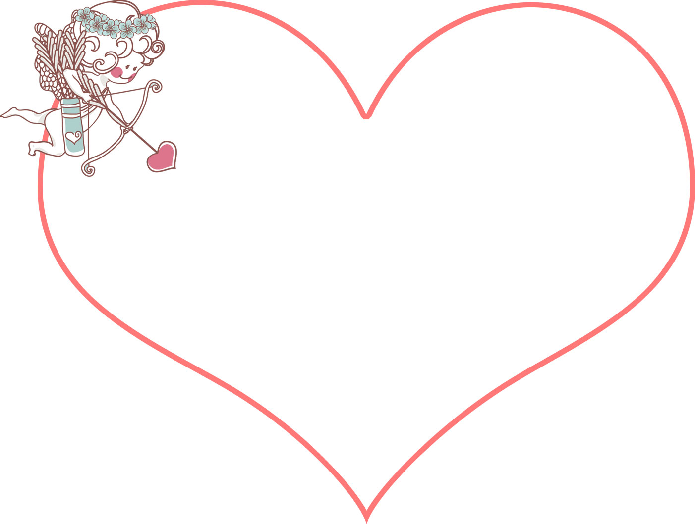 バレンタインのイラストno 137 フレーム エンジェルハート 無料のフリー素材集 花鳥風月
