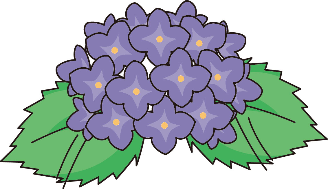 ６月のイラストno 069 紫色のアジサイ 無料のフリー素材集 花鳥風月