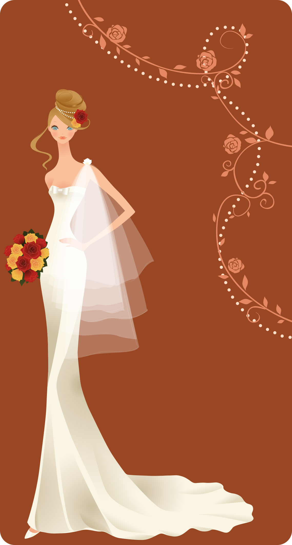 画像サンプル-壁紙：ドレスの花嫁