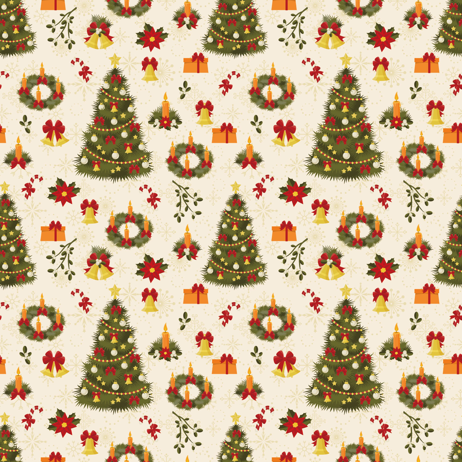 クリスマスのイラストno 218 壁紙 ツリーパターン 無料のフリー素材集 花鳥風月