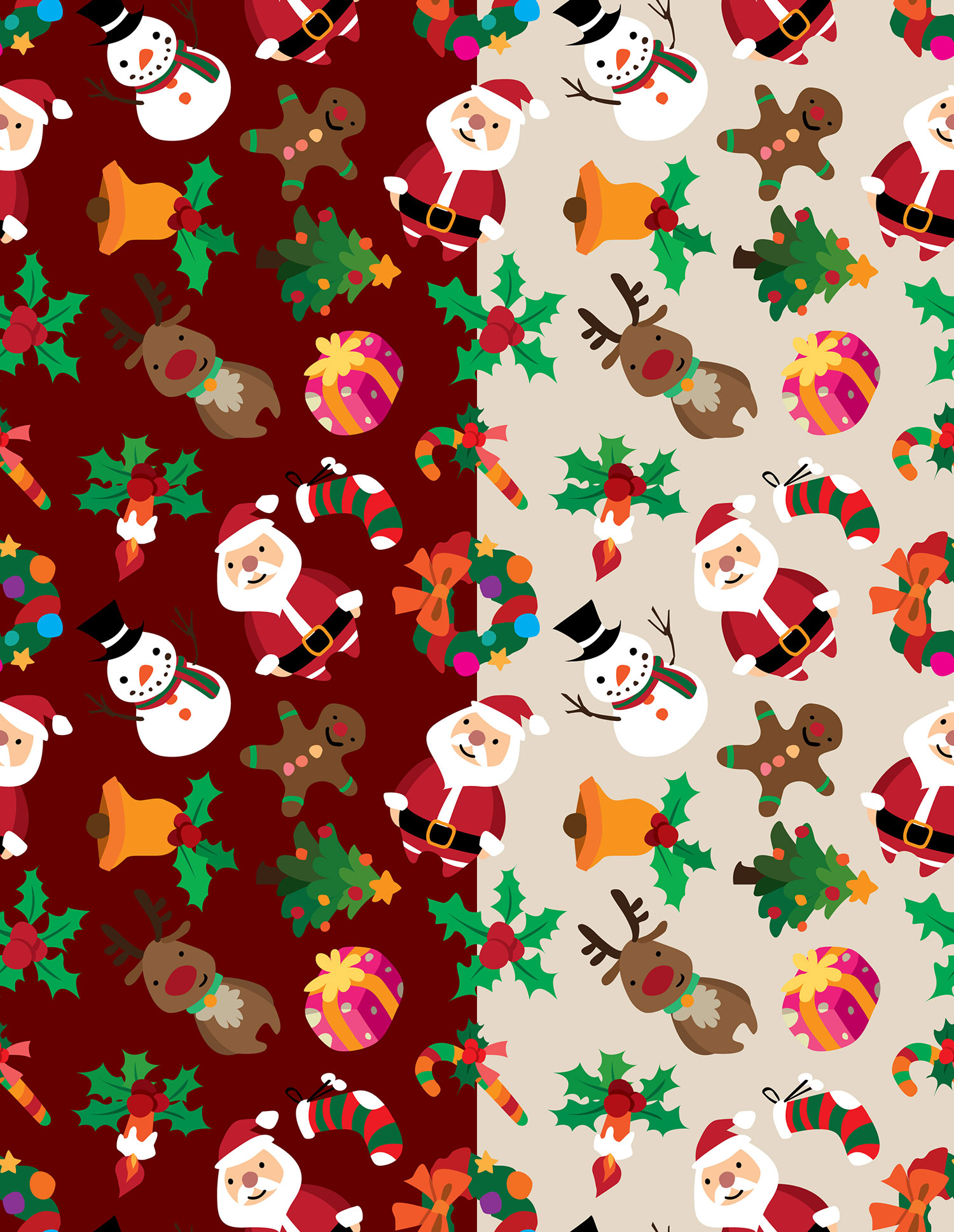 クリスマスのイラストno 221 壁紙 ポップパターン 無料のフリー素材集 花鳥風月
