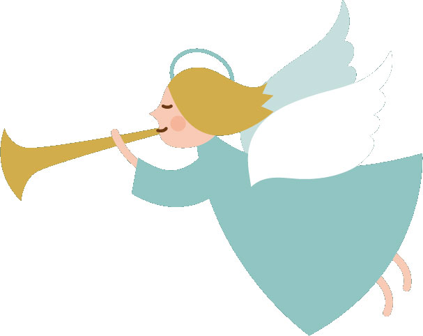 クリスマスのイラストno 062 ラッパを吹く天使 無料のフリー素材集 花鳥風月
