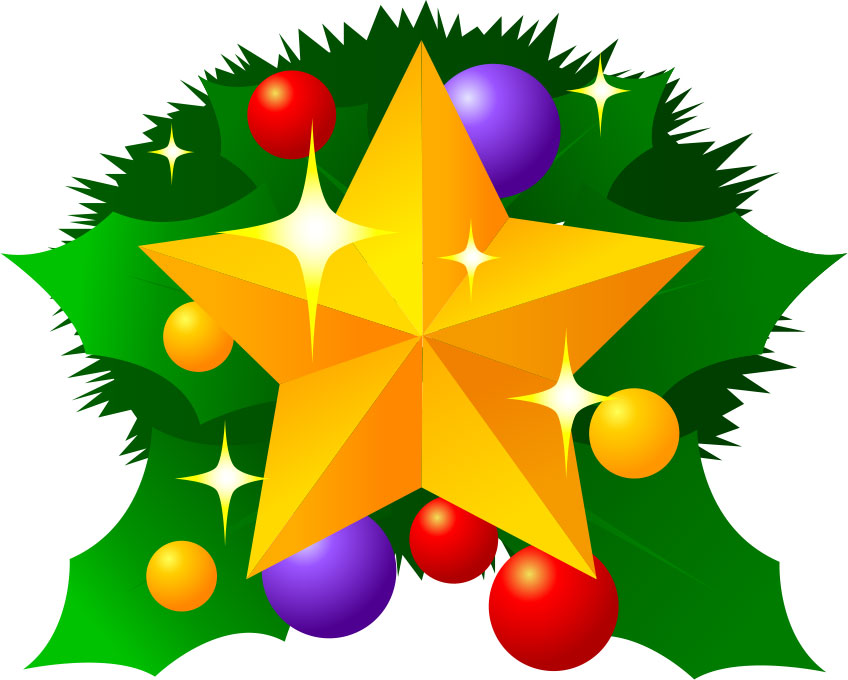クリスマスのイラストno 136 輝く星飾り 無料のフリー素材集 花鳥風月